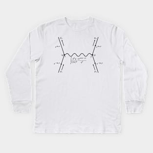 Feynman Diagram, quantum field theory and particle physics Kids Long Sleeve T-Shirt